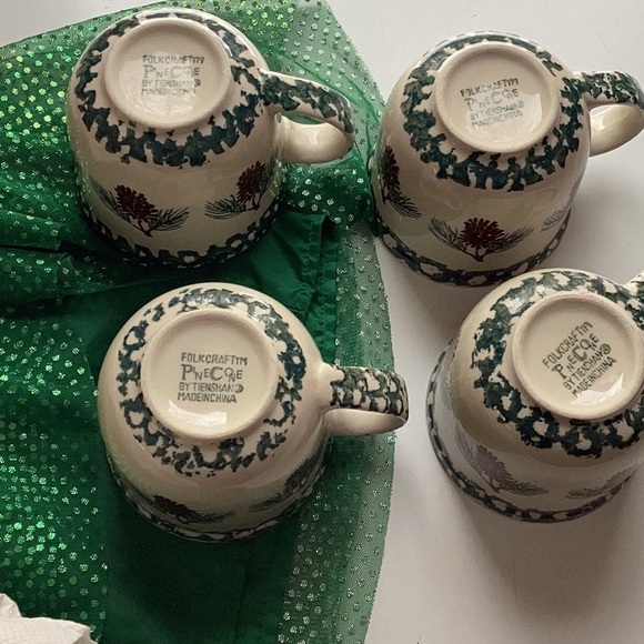 🌲 PINECONE MUG FOLKCRAFT  TIENSHAN  VNPLC SPONGEWARE - Picture 3 of 16